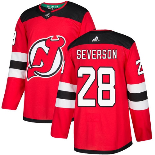 Adidas Devils #28 Damon Severson Red Home Authentic Stitched NHL Jersey